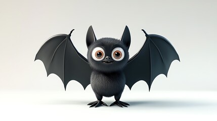 Fototapeta premium Black Bat animation cartoon style isolated on white background