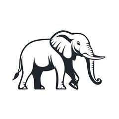 Obraz premium Sleek and Minimalist Elephant Design Perfect for Modern Branding and Creative Projects, Ideal for Logos, Websites, and Graphic Design Applications