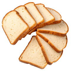 Sliced bread isolated on a transparent background