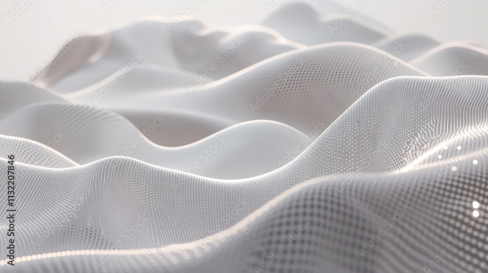 Poster abstract white fabric wave pattern design