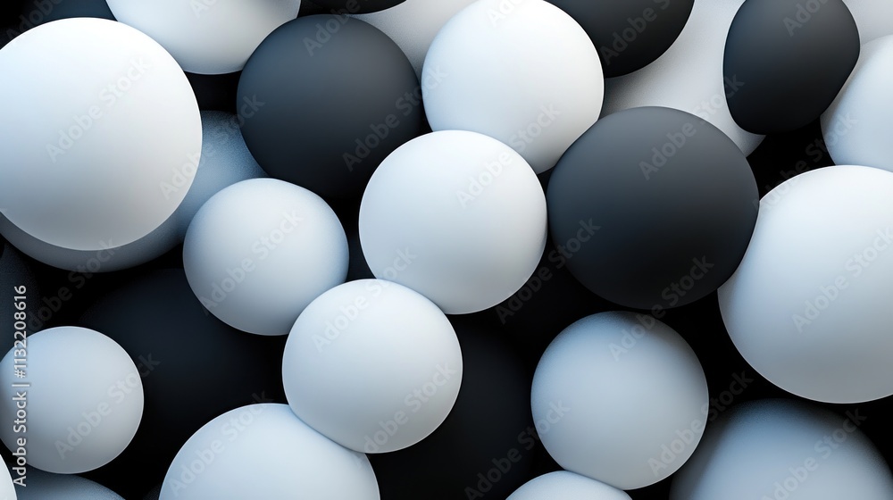 Poster Abstract grayscale spheres form a dense cluster