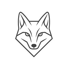 Fototapeta premium Sleek and Minimalist Fox Logo Design Featuring Outline Art of a Fox Head, Perfect for Branding and Creative Projects
