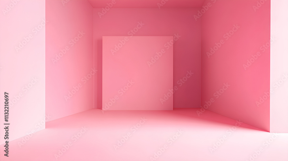 Poster a 3d-rendered empty corridor with red carpet and curtains in a modern interior design