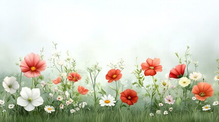 Obraz premium A garden filled with wildflowers of all shapes and sizes creating a charming and chaotic scene of pollinator paradise