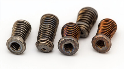 A collection of five screw heads in silhouette set over a white background