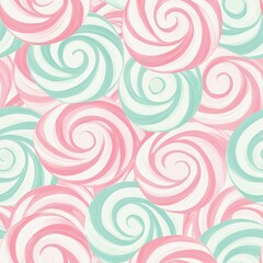 Fototapeta premium Seamless pattern of pastel peppermint swirls with a soft texture