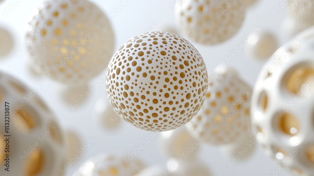 Poster abstract white gold sphere pattern background