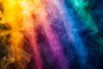 Obraz premium Colorful smoke swirls, dark background.