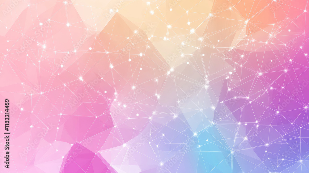 Poster gift with polygon line on abstract background. polygonal space low poly with connecting dots and lin