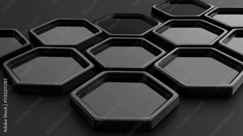 Poster Black Hexagon Pattern Abstract Background Design