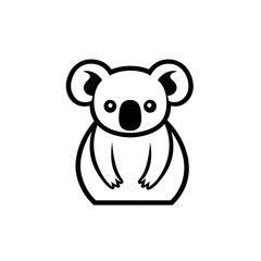 Obraz premium Sleek and Minimalist Koala Outline Design for Creative Projects, Perfect for Logos, Illustrations, and Modern Graphics