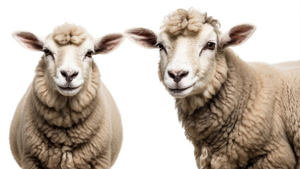 Fototapeta premium White Sheep Isolated on Background