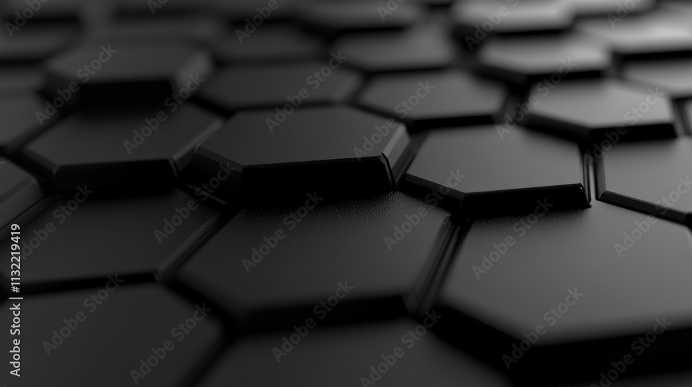 Poster Abstract Black Hexagon Pattern Background Design