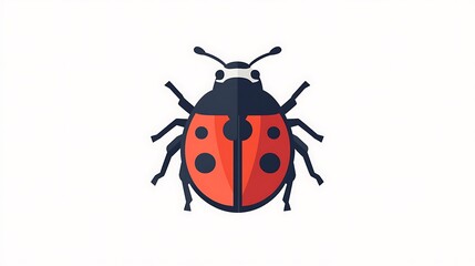 Naklejka premium Sleek and Minimalist Ladybug Logo Design Featuring Bold Colors and Clean Lines for Modern Branding and Creative Projects