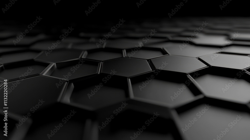 Poster Abstract Black Hexagon Pattern Background Design