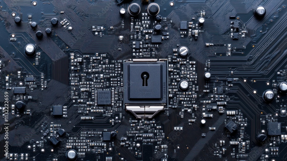 Poster Circuit Board Displays Keyhole Shaped Security Component