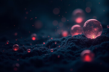 Naklejka premium A futuristic neural molecular science background with glowing digital connections, intricate particles, and vibrant hues..