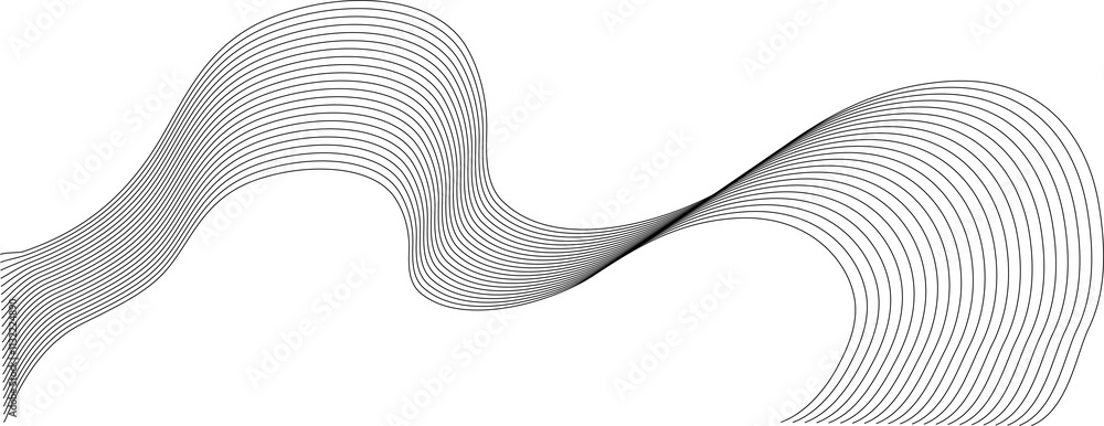 Poster digital frequency track equalizer. stylized line art background. vector illustration. wave with line