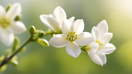 Fototapeta premium jasmine flower blooming in the morning, created by Generative AI