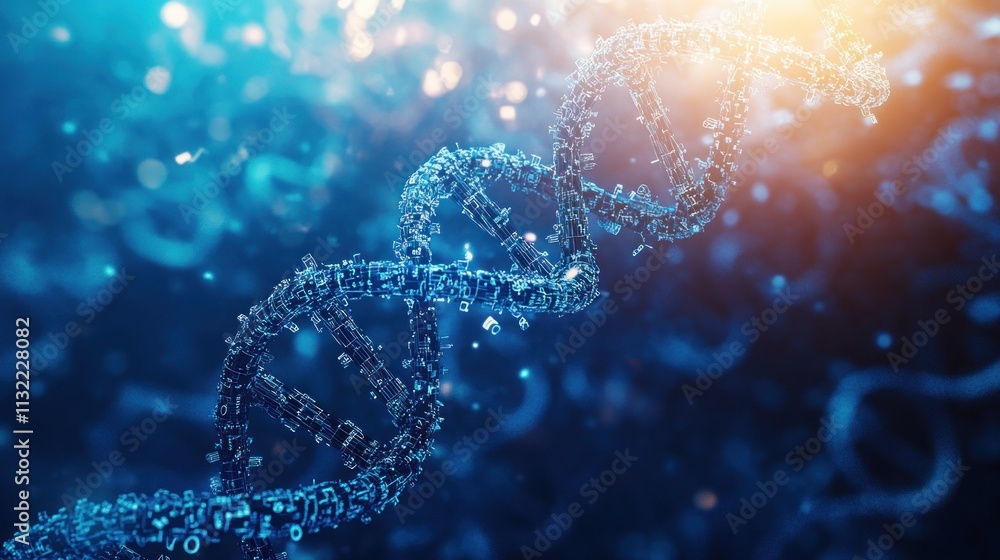 Aufkleber a digital representation of dna, highlighting its structure and complexity.