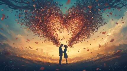 Fototapeta premium symbol of love, romantic gesture, heartfelt emotion