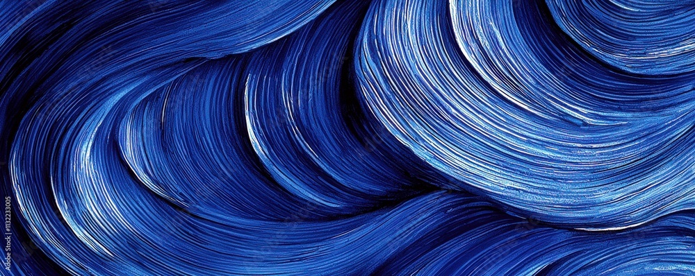 Poster abstract deep blue swirls with fluid motion in a textured background for creative art and design pro