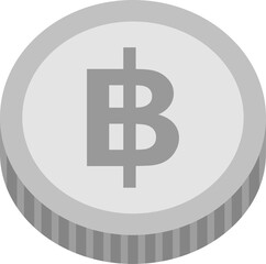 Obraz premium A tilted silver baht coin is a symbol of wealth and income.