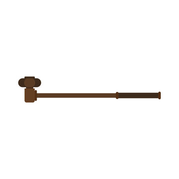 opium pipe flat design vector illustration. A pipe designed for the evaporation and inhalation of opium. antique opium pipes, smoking tools