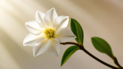 Fototapeta premium jasmine flower blooming in the morning, created by Generative AI