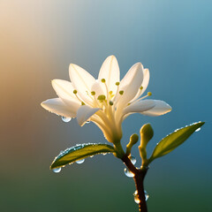 jasmine flower blooming in the morning, created by Generative AI