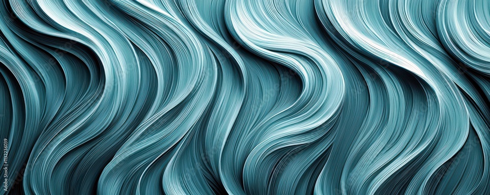 Poster abstract turquoise waves with flowing texture and smooth patterns for creative backgrounds and desig