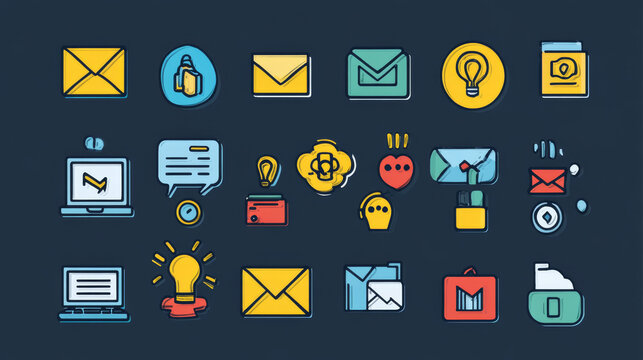 internet browser and email icon set series