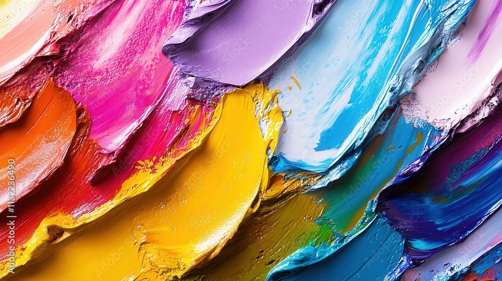 Poster create an abstract background filled with oil paint textures, where colors meld and flow into each o