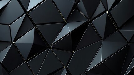 Design a dark, immersive background with a futuristic aesthetic, featuring triangular blocks that form a complex structure.