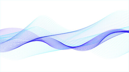 Blue and purple violet technology wave abstract line banner. Abstract smooth stylish colorful wave design background