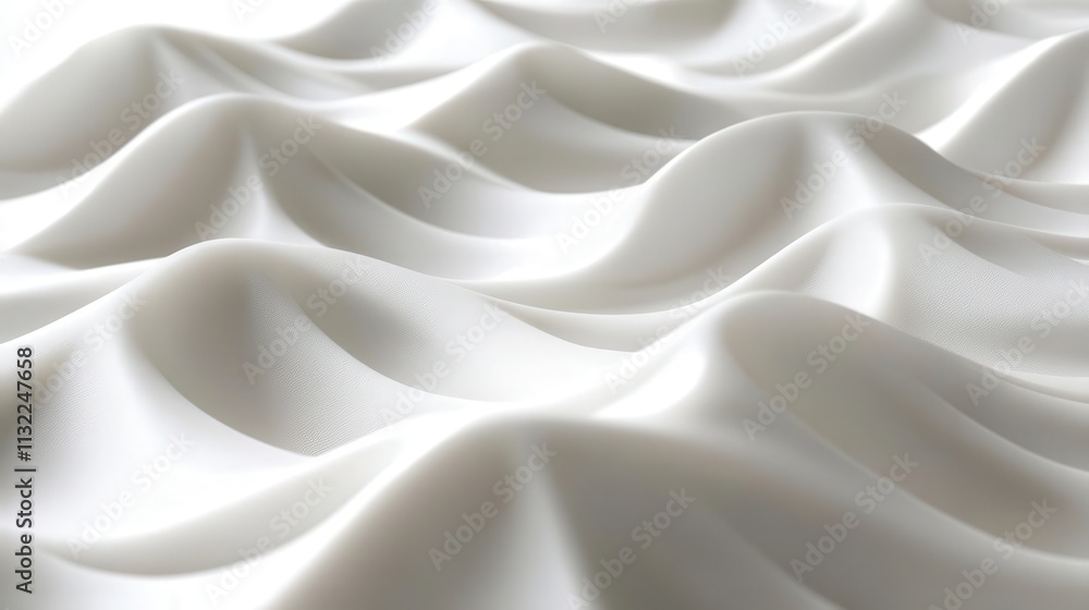 Poster white pattern of seamless waves, gently rippling across a smooth surface. light dances along the cre