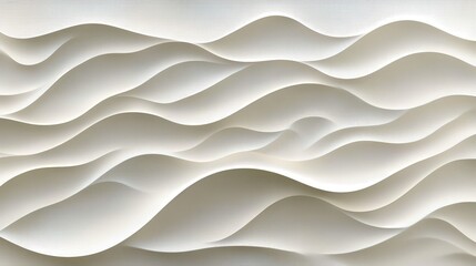 Obraz premium Imagine a 3D seamless pattern of white waves flowing gracefully across the surface.