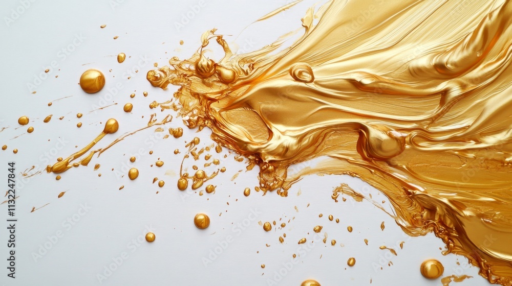 Poster dynamic gold paint splash action artistic studio visual artwork abstract environment close-up view c