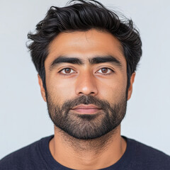 Obraz premium close up of young indian man on white background