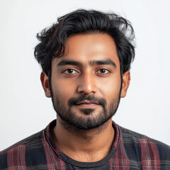 Obraz premium close up of young indian man on white background