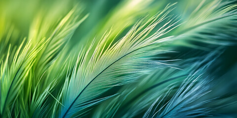 Obraz premium Very beautiful bird feather close-up, peacock feather, nature, animal, close-up, outdoors, commercial, biomimicry, advertisement, poster, wallpaper, background, teal, bird