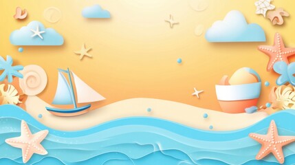 Fototapeta premium Sailboats on the sea, on simple background