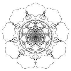 Mandala flower freehand drawing vintage style decorative elements for abstract background