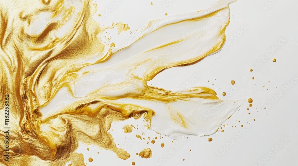 Poster dynamic gold splash art creation studio setting abstract content artistic environment close-up view 