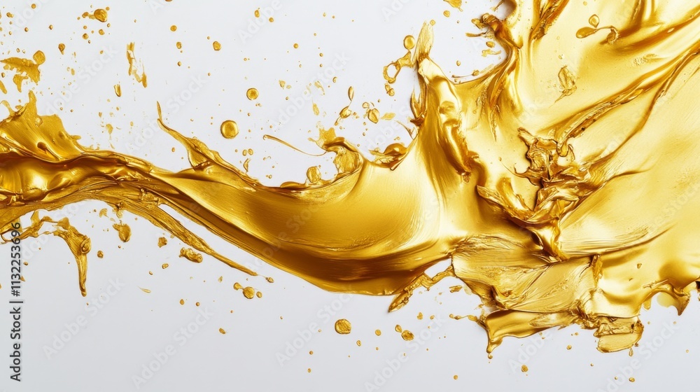 Aufkleber dynamic gold liquid splash studio setting high-resolution image creative environment close-up viewpo