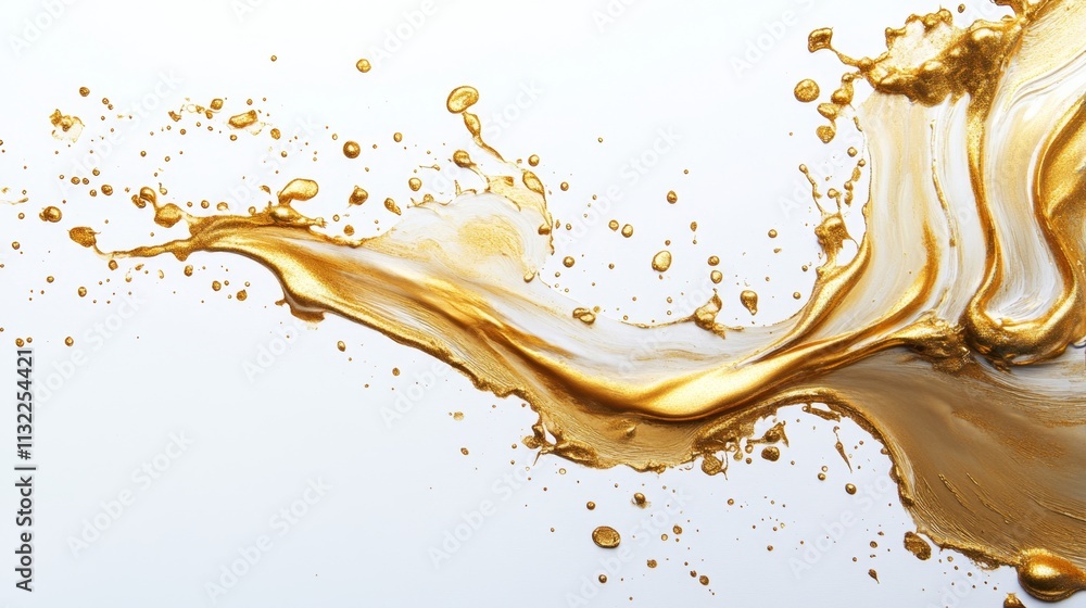 Poster dynamic splash of gold liquid abstract art high-definition image studio environment close-up viewpoi