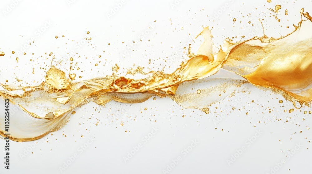 Poster dynamic splash of golden liquid studio background high-resolution image creative photography abstrac
