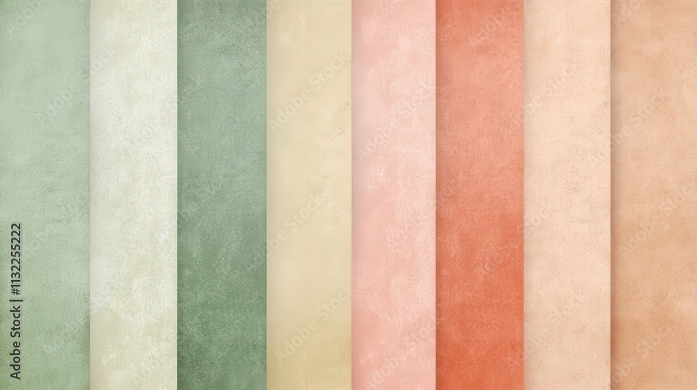 Poster smooth gradient background in retro colors, shifting from soft greens to warm pinks, enriched with a