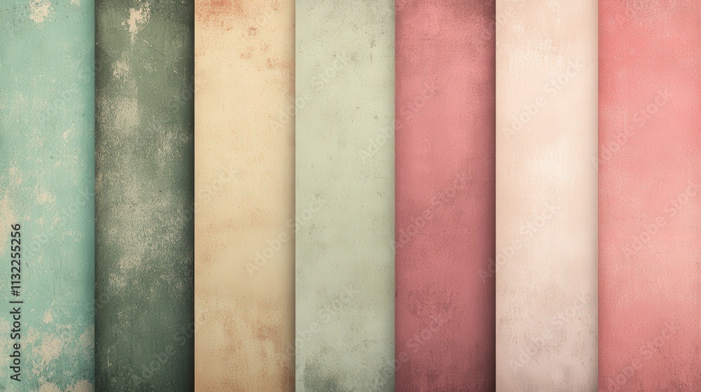 Poster smooth gradient background in retro colors, shifting from soft greens to warm pinks, enriched with a