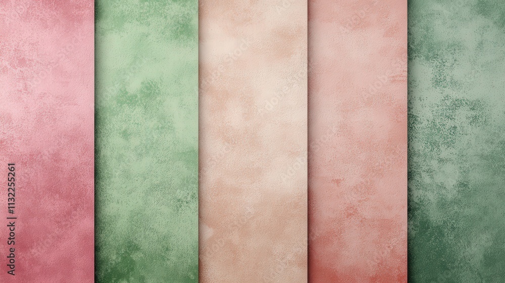 Poster smooth gradient background in retro colors, shifting from soft greens to warm pinks, enriched with a
